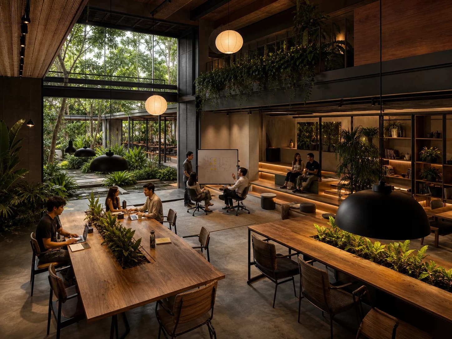 Khu cafe và làm việc chung tại Waseda
